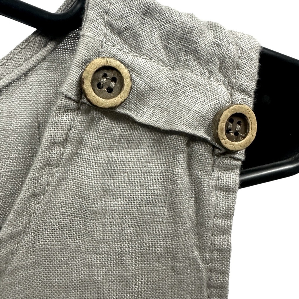 Linen Terzo Millenio Imported from Italy Gray Tie Belted Double Pocket Dress S - Picture 4 of 11